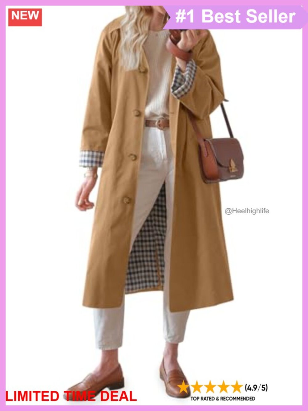 100% Polyester Oversized Long Trench Coat Single Breasted Windproof